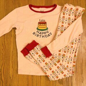LEVERET Girls' Embroidered HAPPY BIRTHDAY LSl Pajamas ~ Sz 14